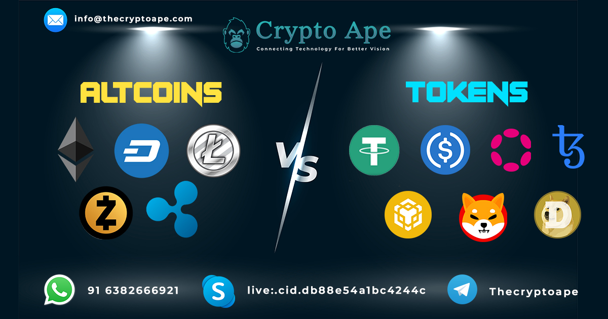 difference between altcoins and tokens