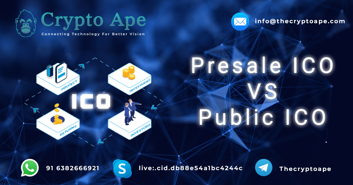 difference between ico presale and a public ico